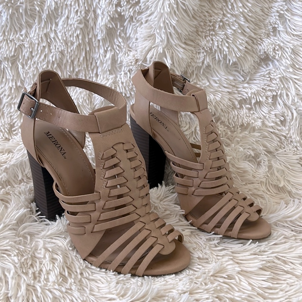 Tan Open Toe Heel